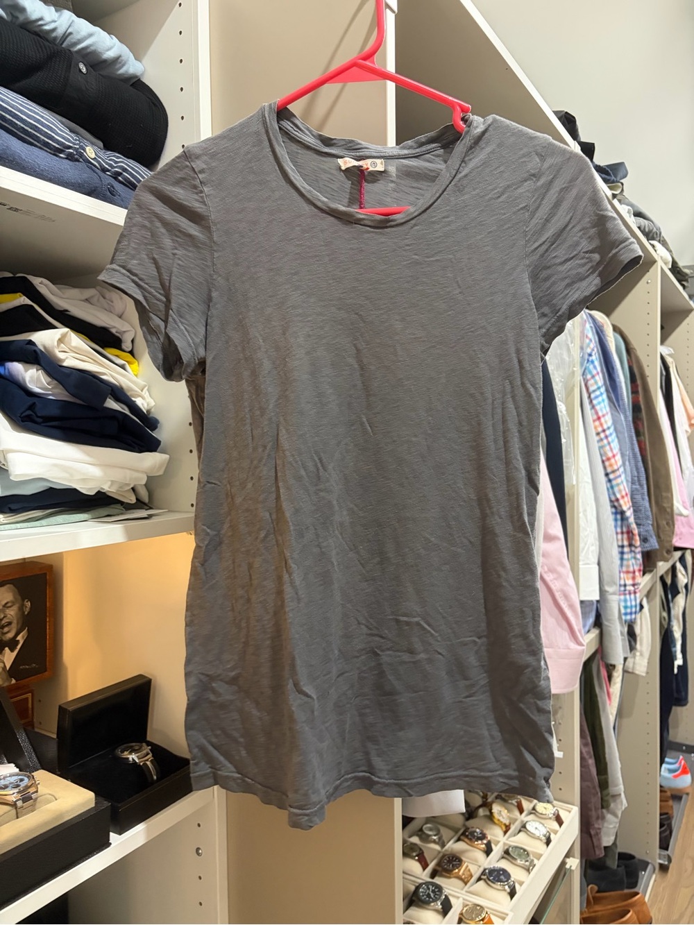 Sundry Women's Short Sleeve Crew Tee in Charcoal Gray